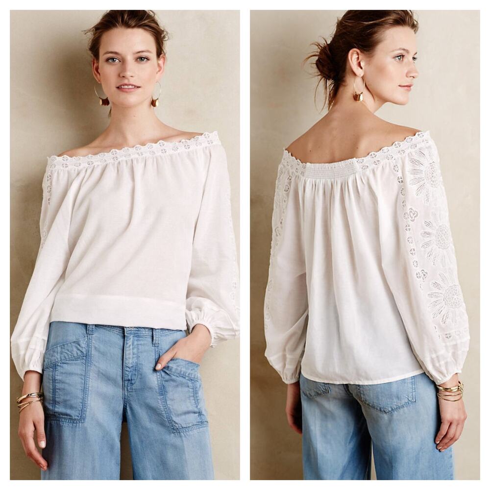Anthropologie Leifsdottir Cadena Peasant Top Small